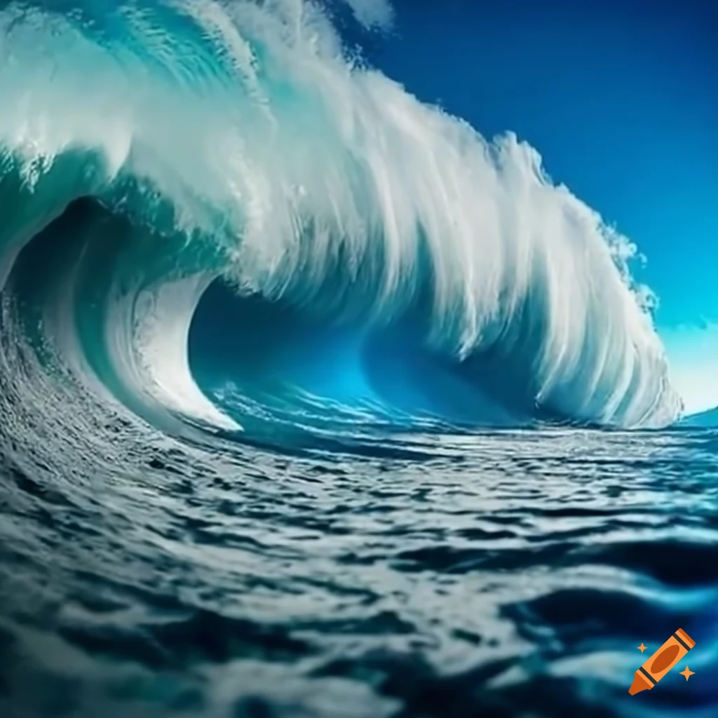person surfing massive ocean waves