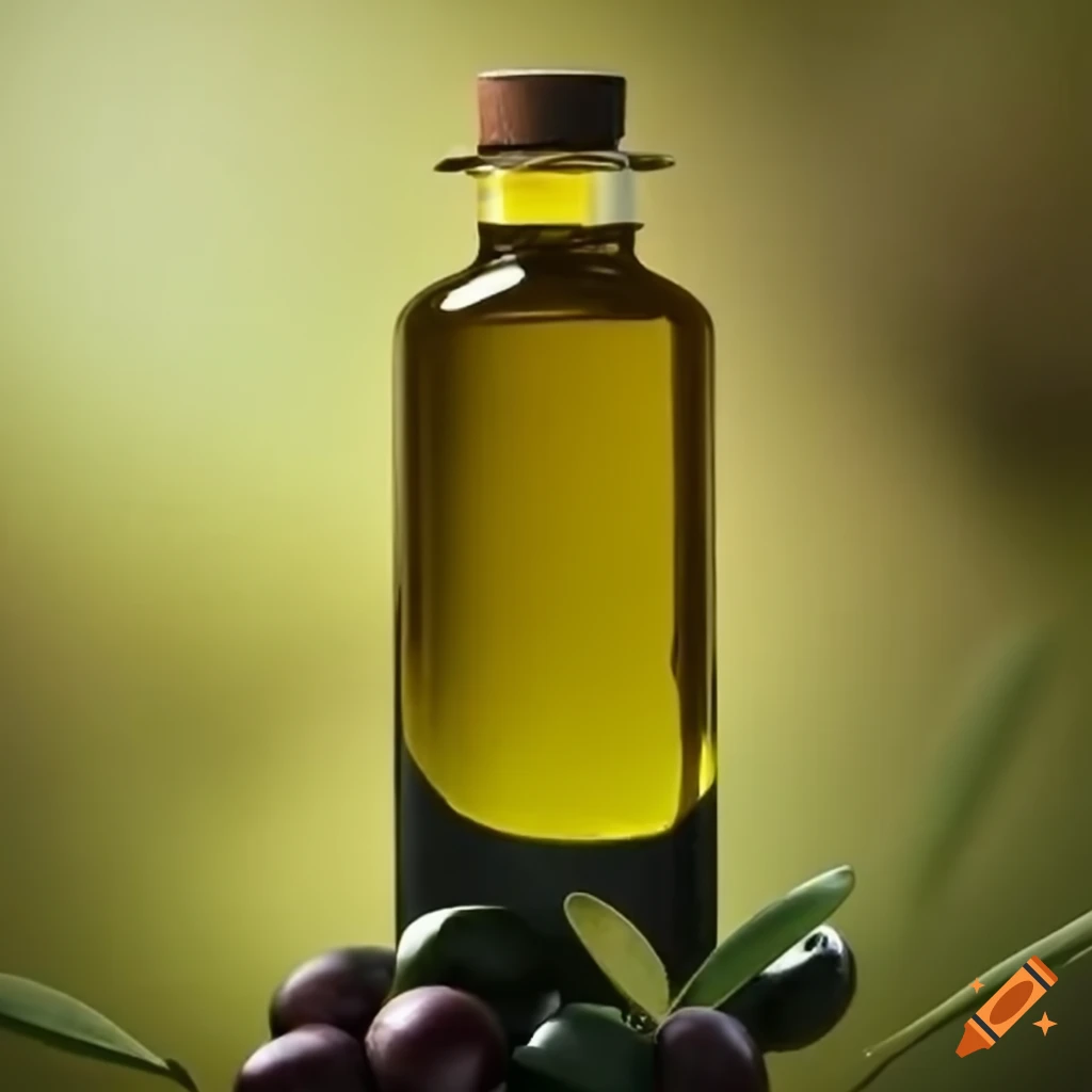 Bottle of extra virgin olive oil on Craiyon