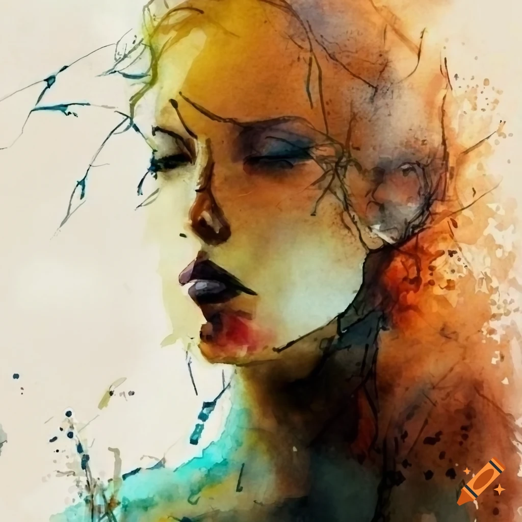 abstract portrait of a woman in love inspired by Metal Gear Solid