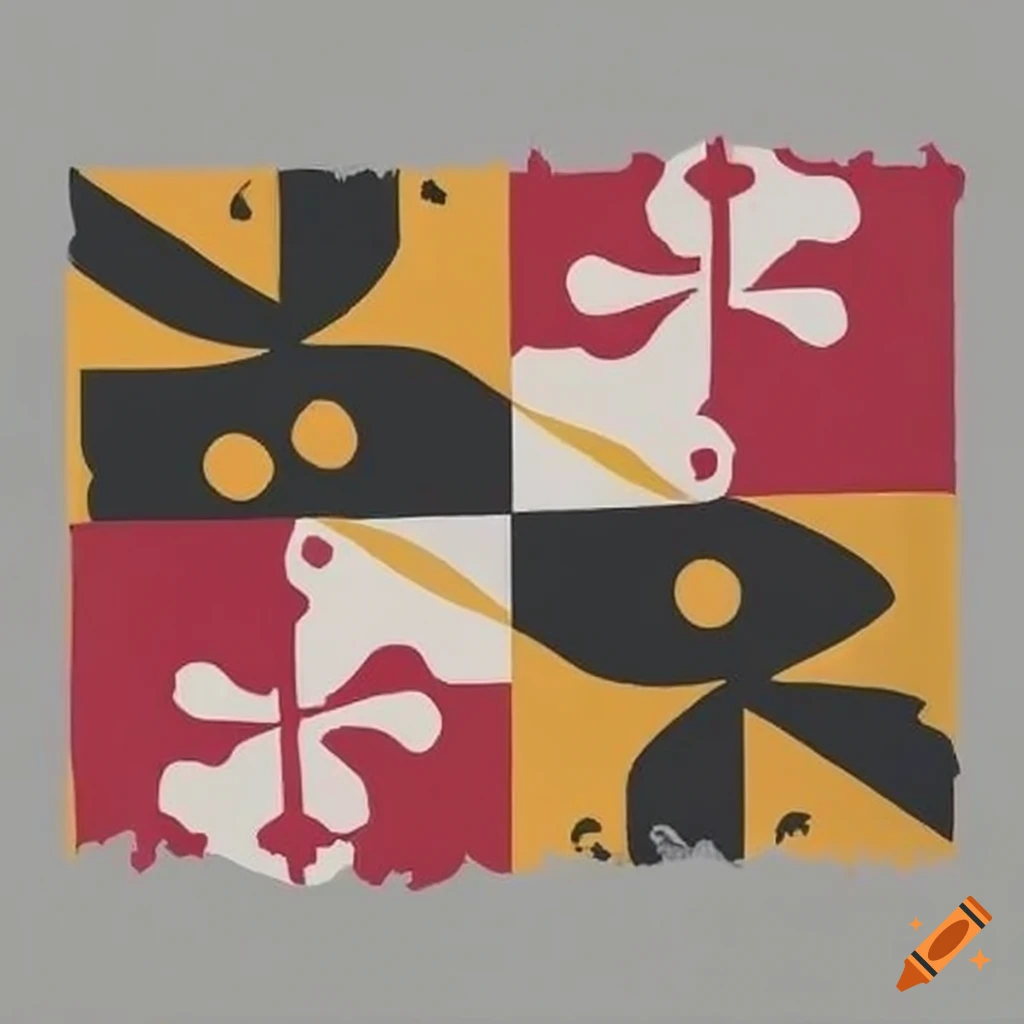 Maryland flag made with paint brush strokes