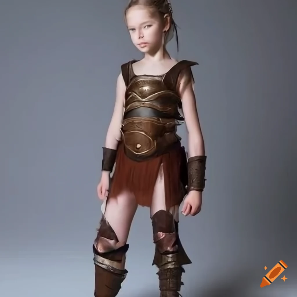 young elf girl in gladiator attire