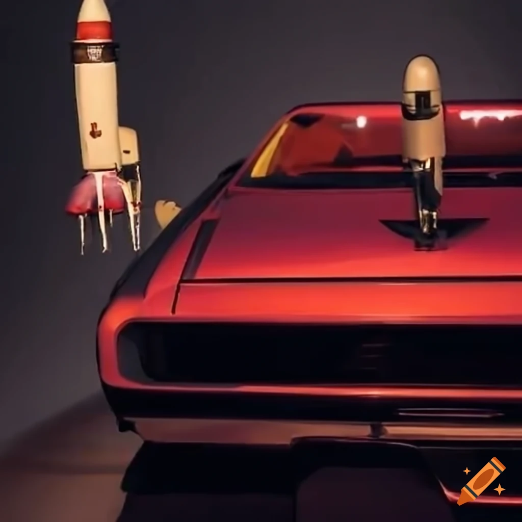 car with rocket on top