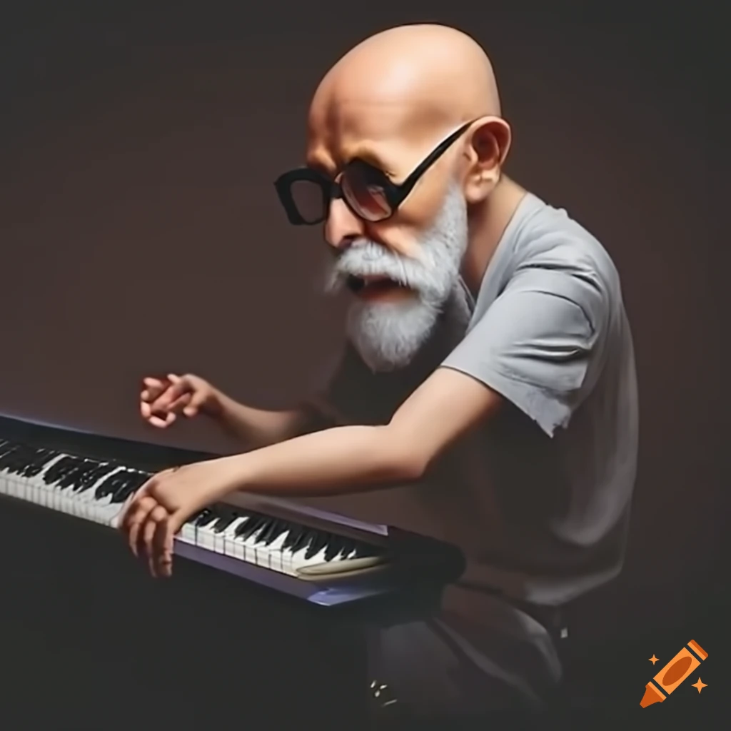 Master roshi playing the piano on Craiyon