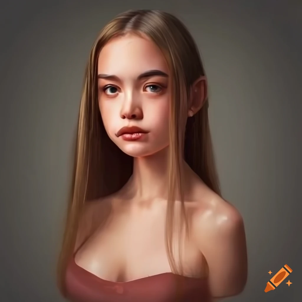realistic portrait of a 17-year-old girl with unique features