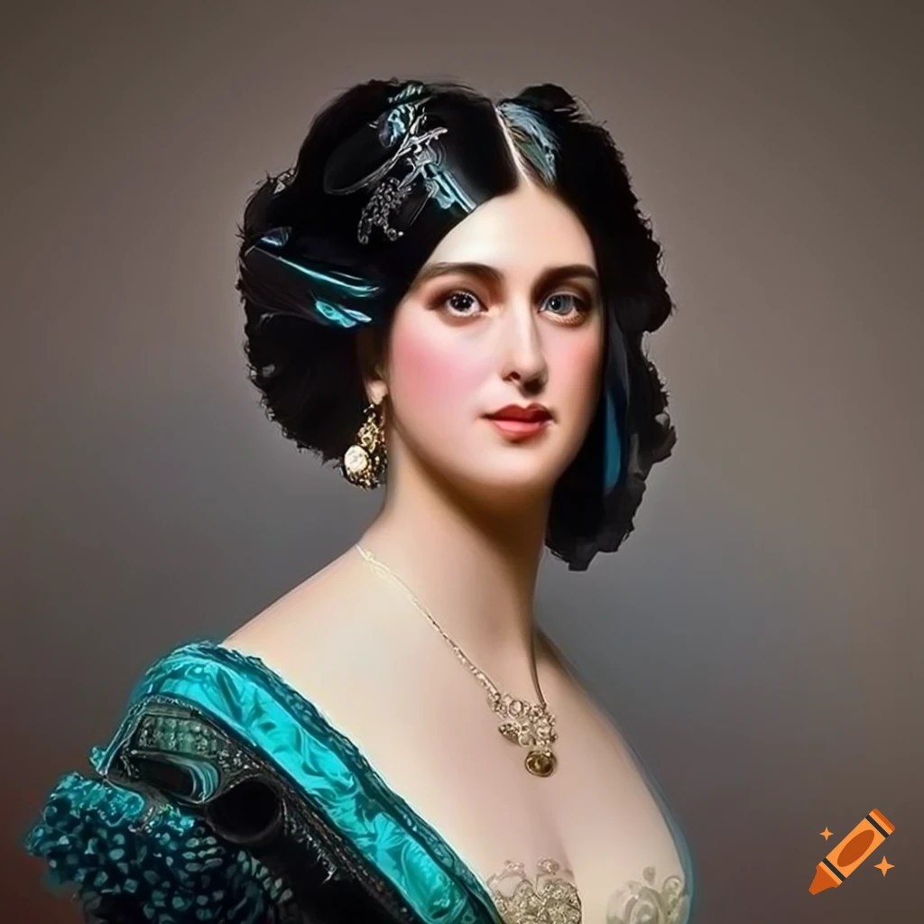 portrait of an elegant Victorian lady with sharp features