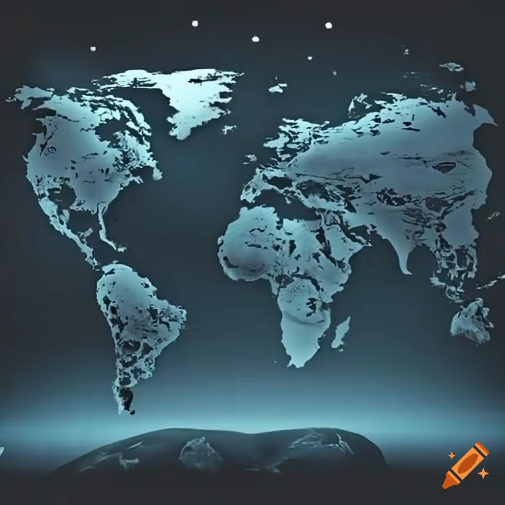 Illustration of world borders on Craiyon