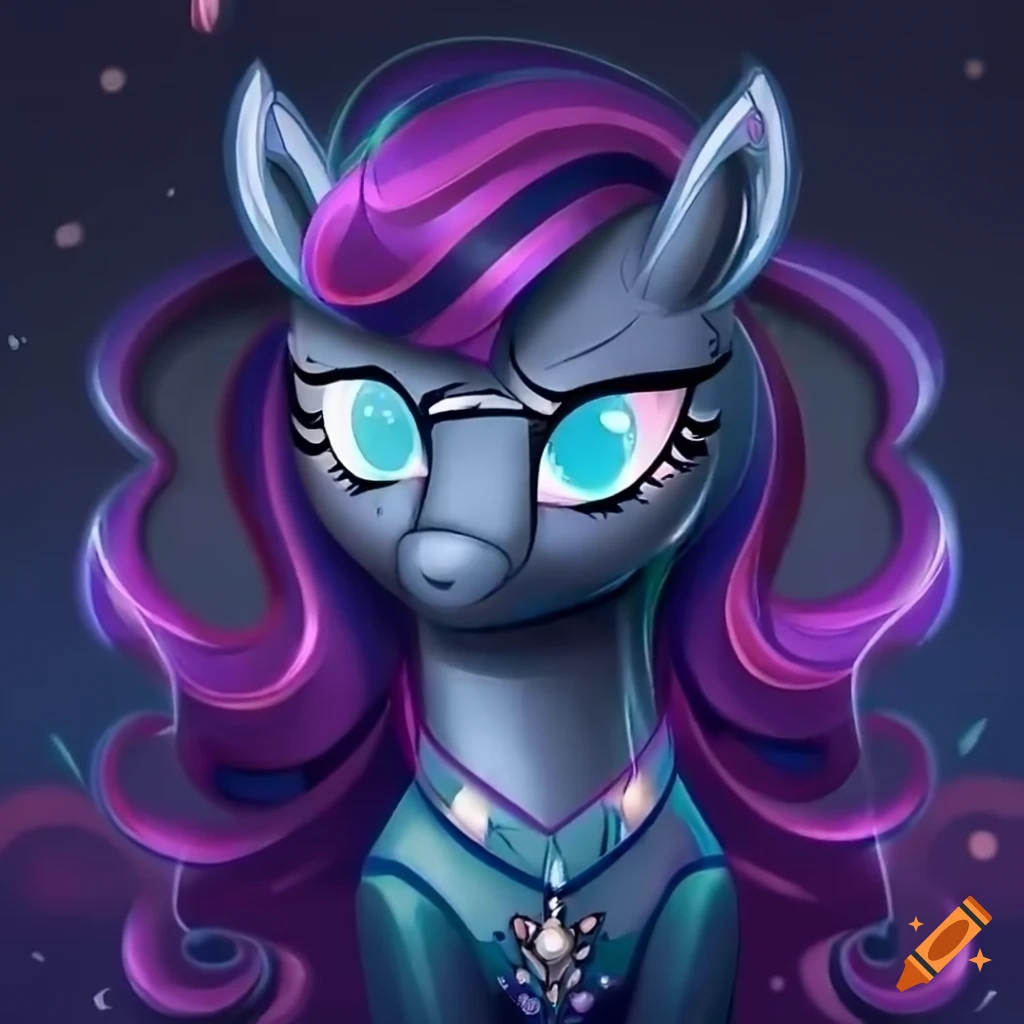 detailed dark colored pony artwork