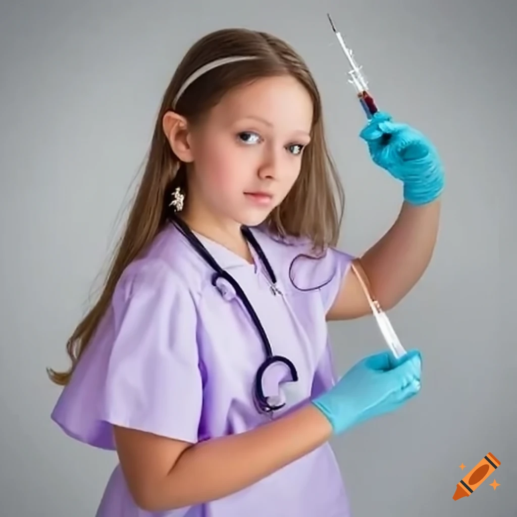 young nurse holding a needle