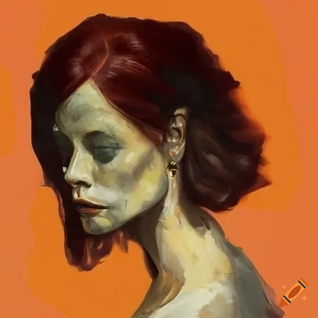 portrait painting with masterful details and random colors