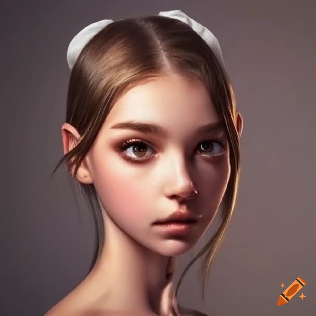 Portrait Of A Young Woman With Unique Features On Craiyon