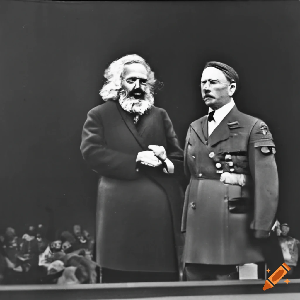 historical debate between Karl Marx and Hitler