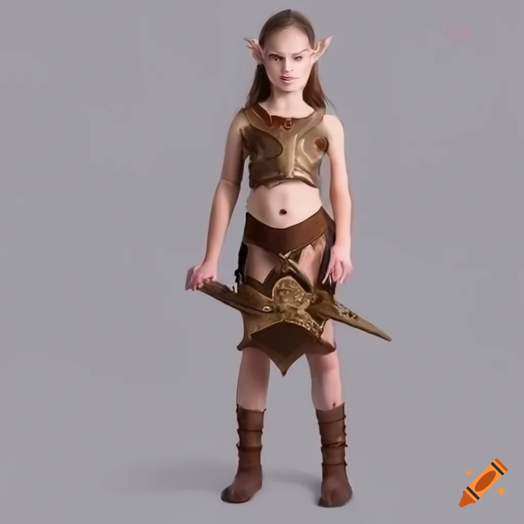 young elf girl gladiator in open armor