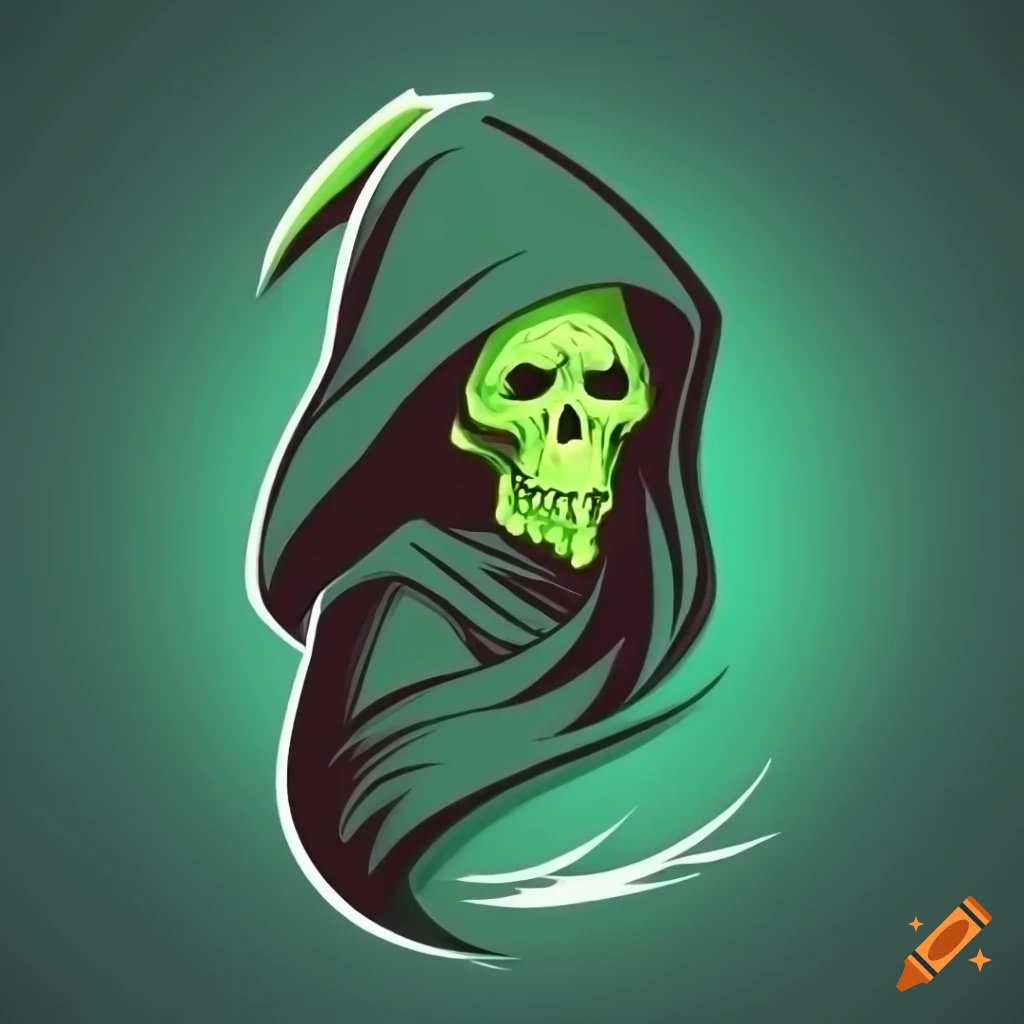 green grim reaper logo design