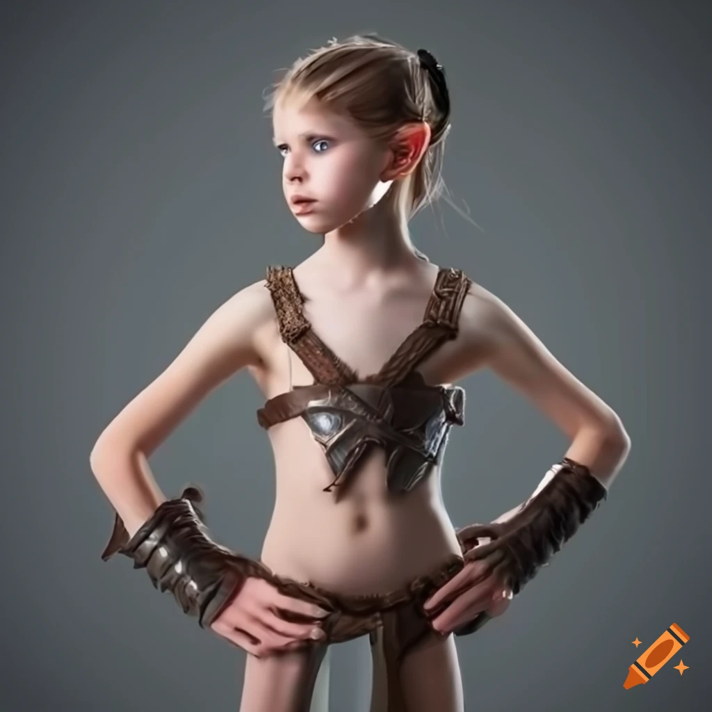 young elf girl in gladiator attire
