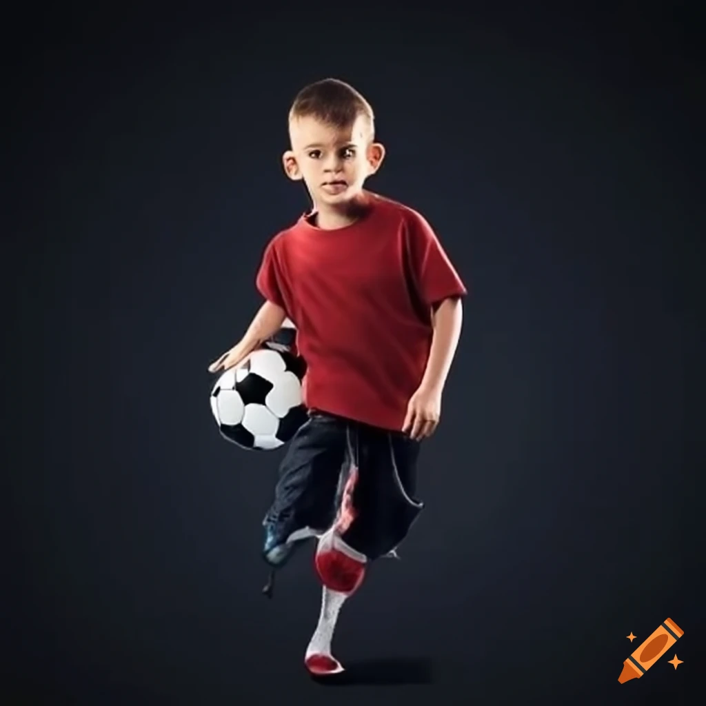 Un niño con una pelota de futbol on Craiyon