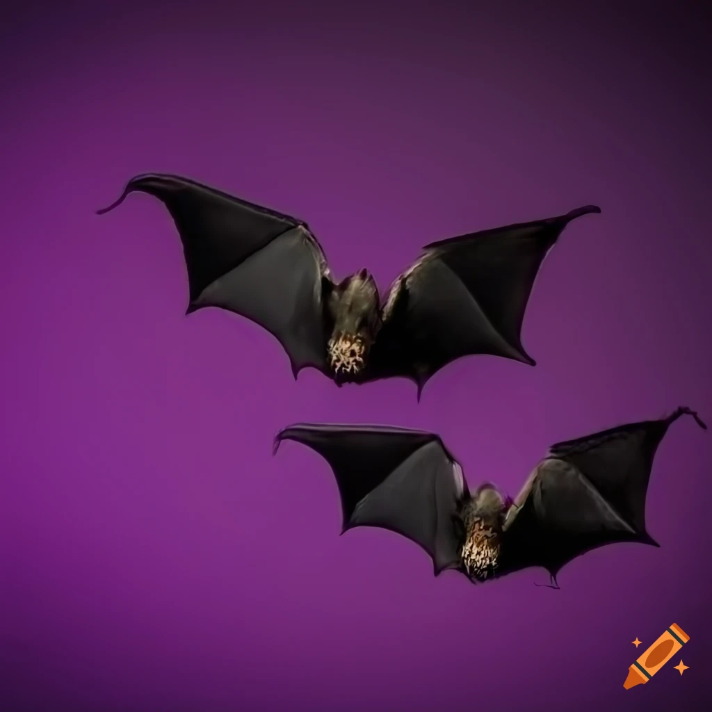 Purple background with black bats on Craiyon