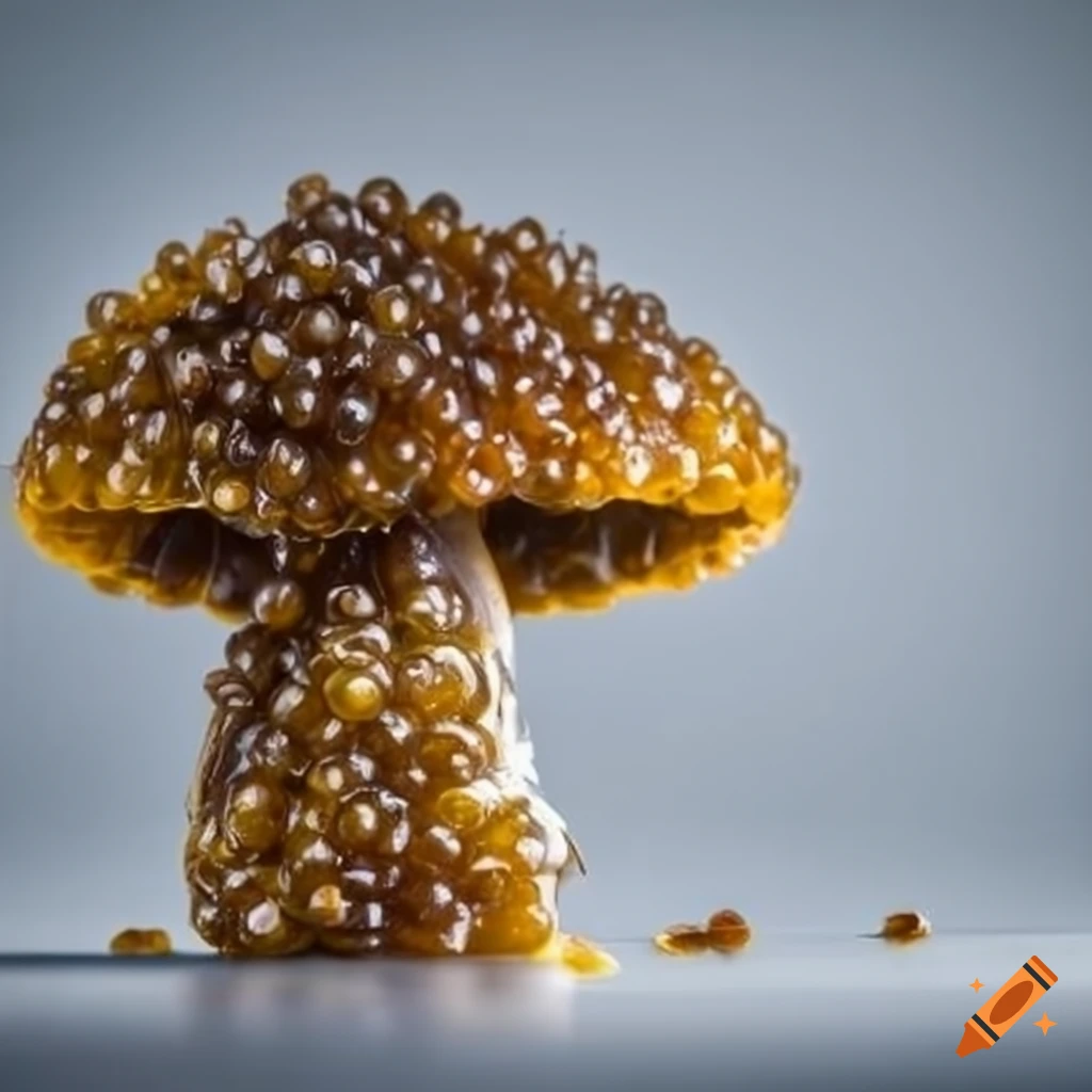 caviar mushroom on seaweed