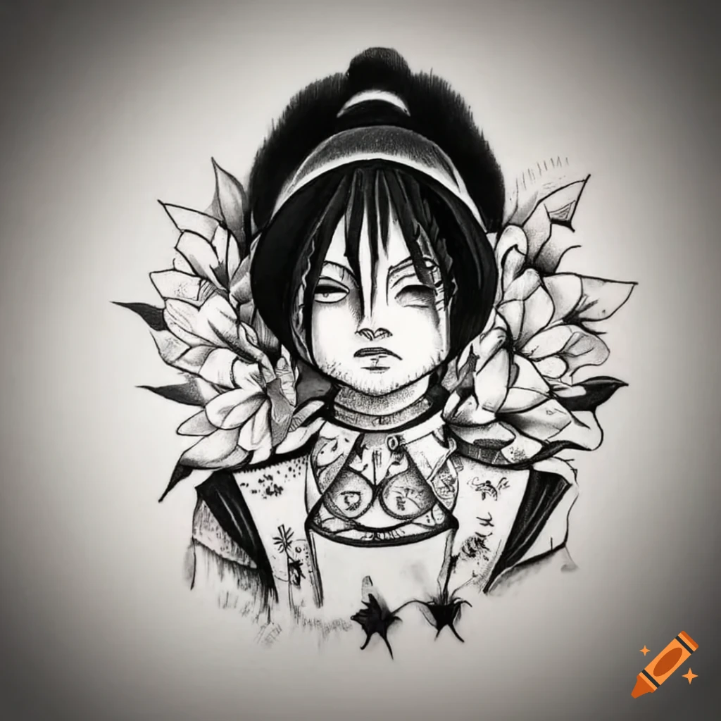 traditional tattoo of Toph Beifong's feet