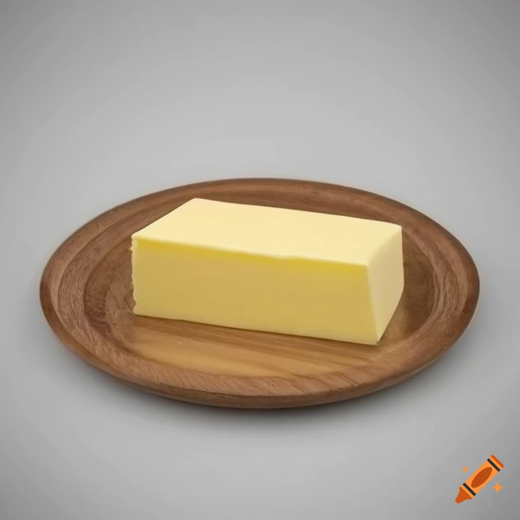 butter on a wooden plate