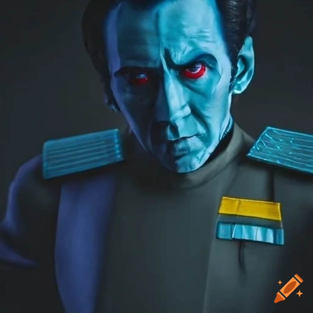 Nicolas cage as grand admiral thrawn cosplay