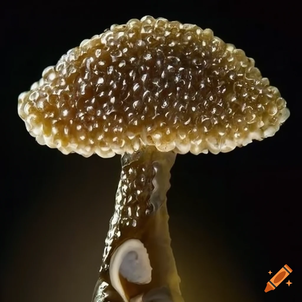 caviar mushroom on seaweed