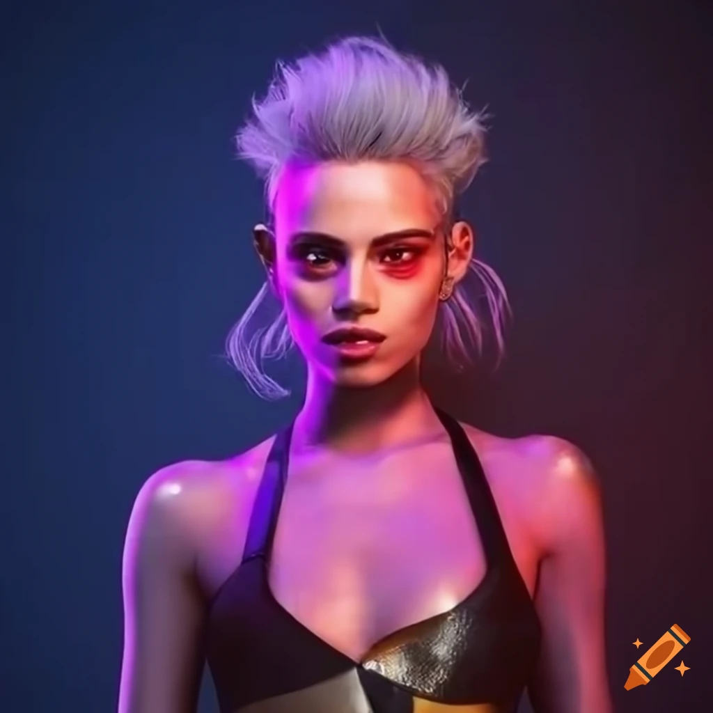 Nathalie Emmanuel in cyberpunk fashion