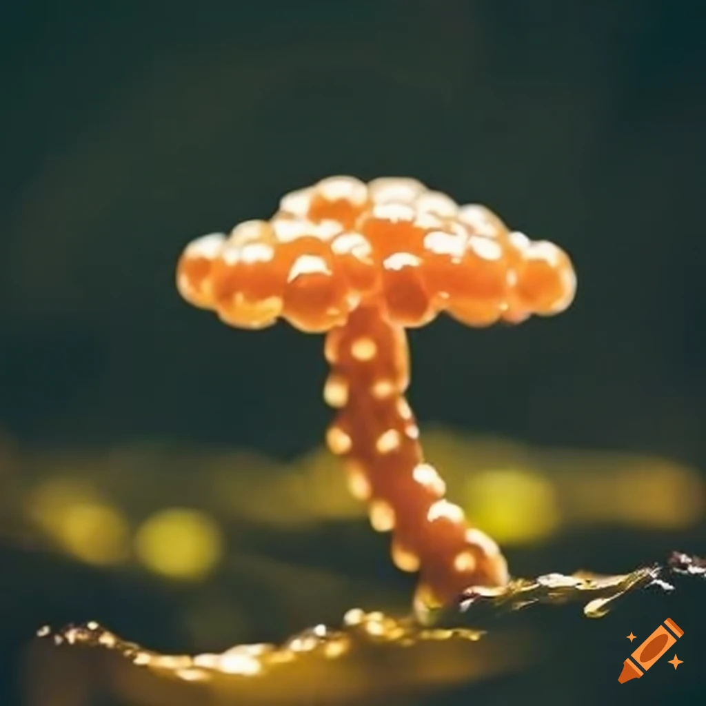 gourmet dish: caviar mushroom on seaweed