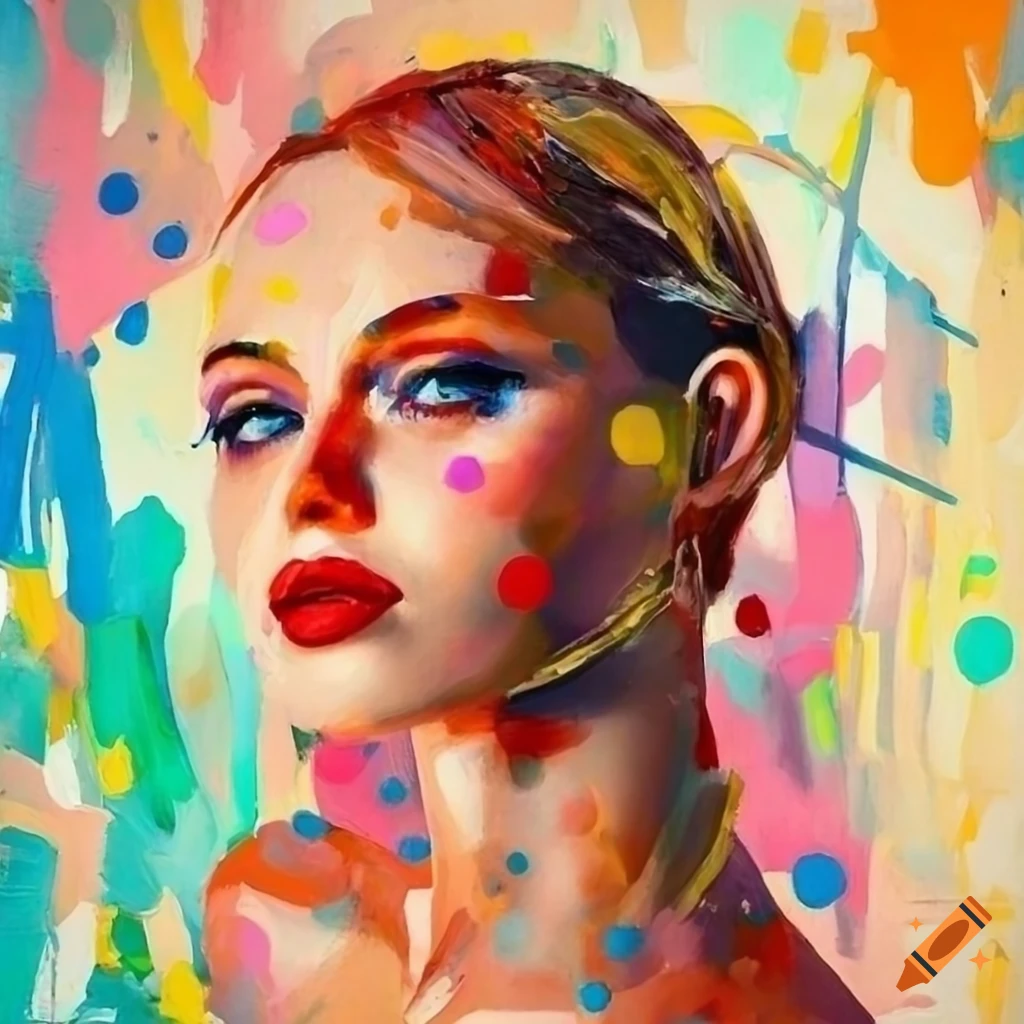 abstract painting of women with vibrant colors and geometric shapes
