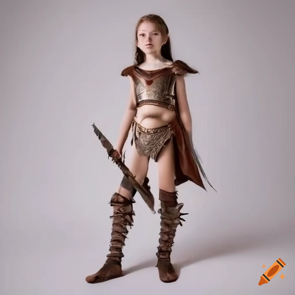 young elf girl in gladiator attire
