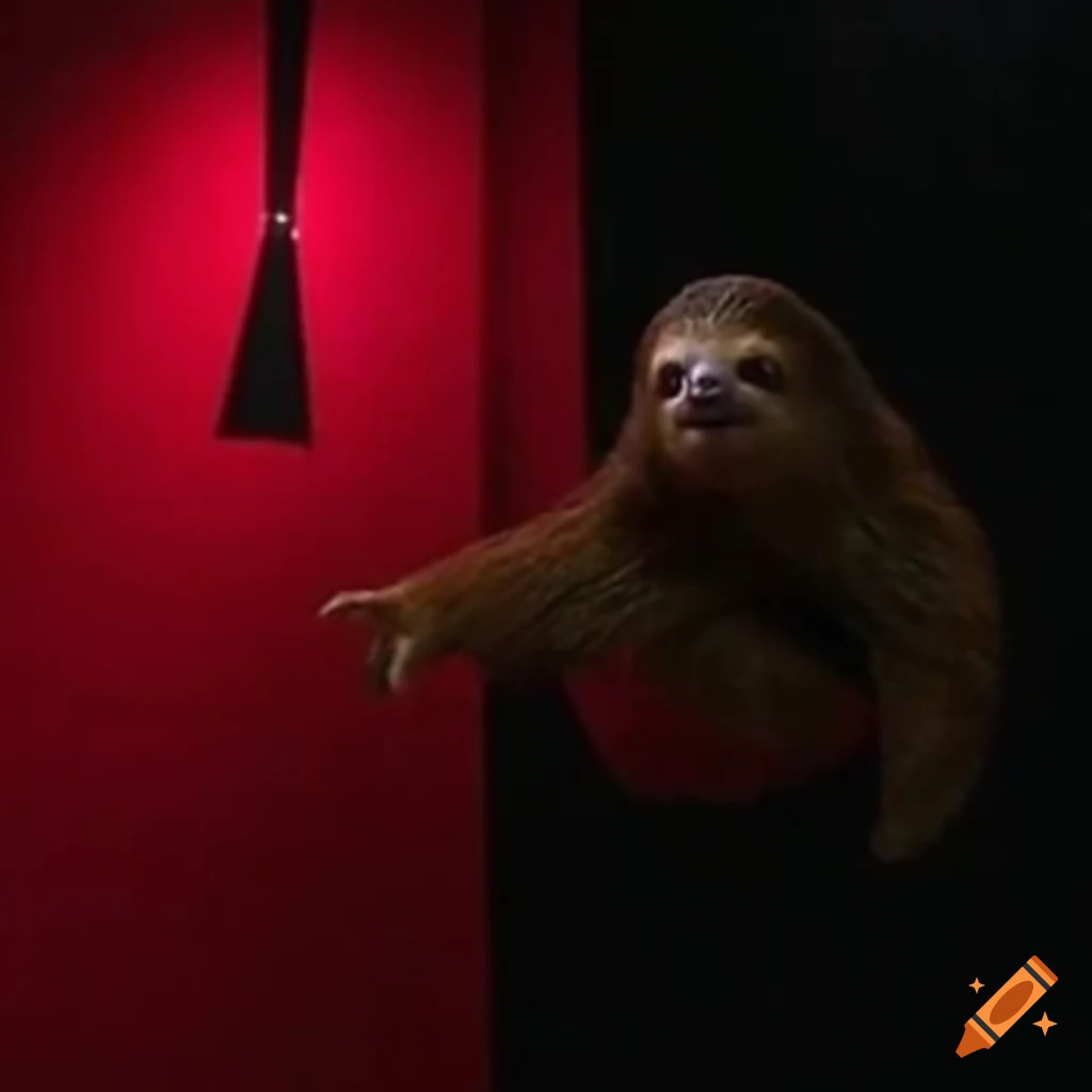 sloth practicing martial arts in a dojo