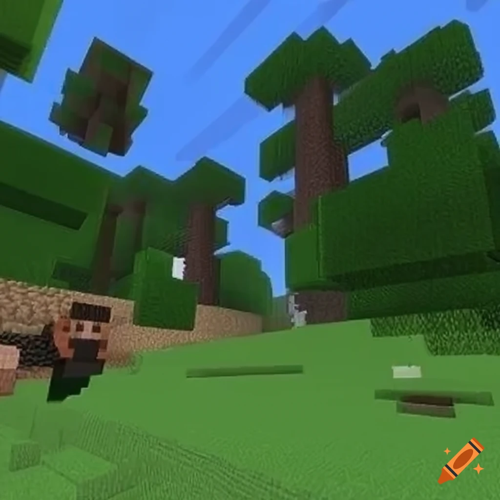 Screenshot of minecraft gameplay on mobile on Craiyon