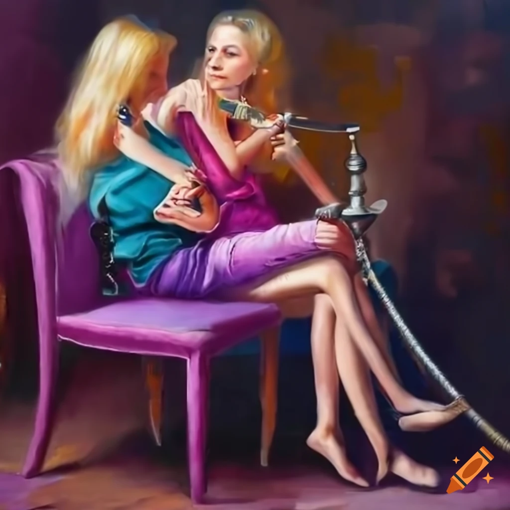 friends enjoying hookah together