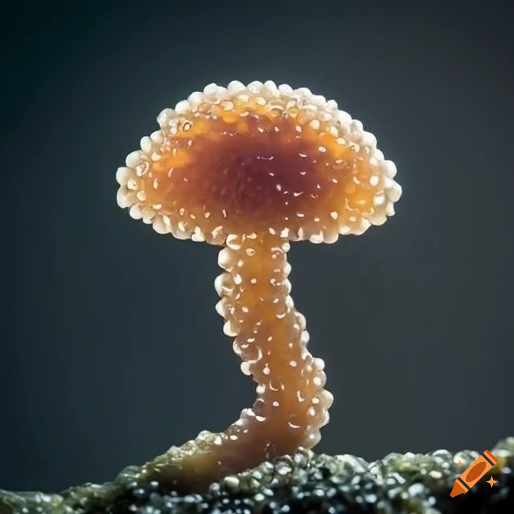 gourmet mushroom made of caviar on seaweed