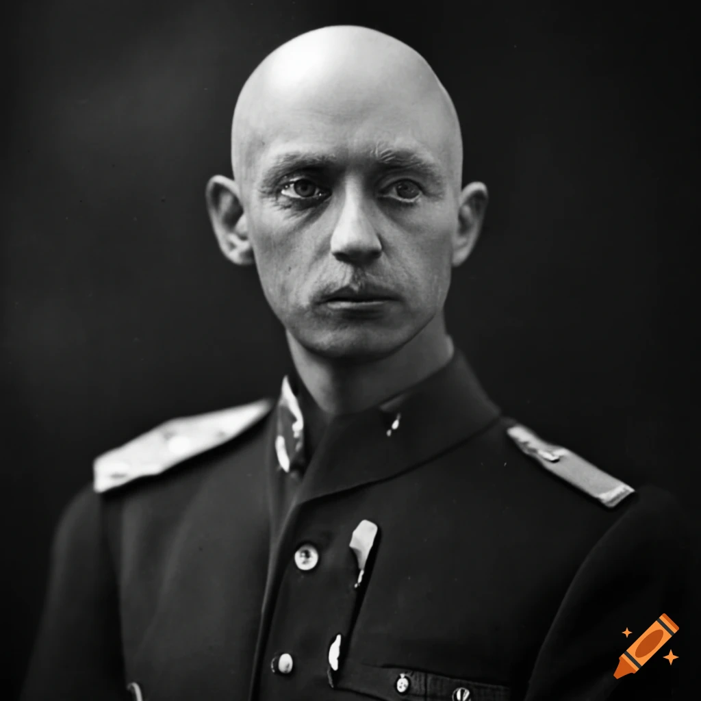 black-and-white-photo-of-a-bald-military-leader-from-the-20th-century