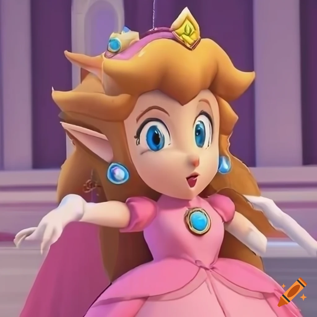 cosplay of Link in a princess Peach costume
