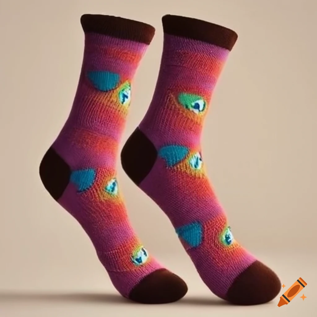 Socks with eyes design