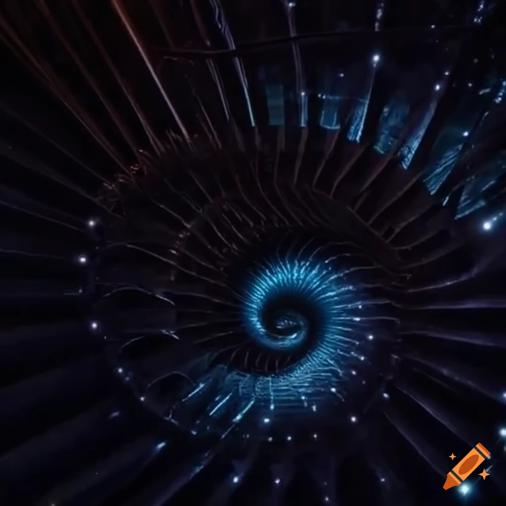 nebula-inspired spiral staircase