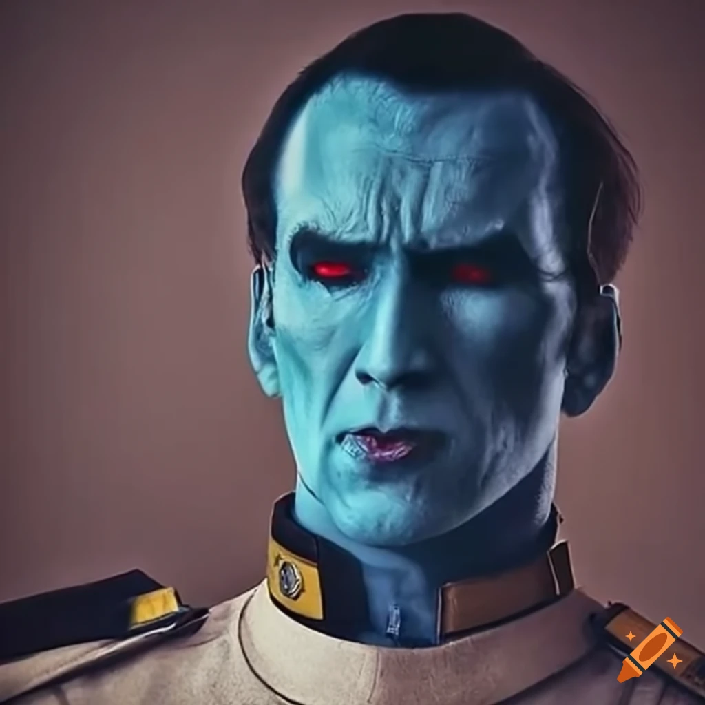 Nicolas cage as grand admiral thrawn cosplay