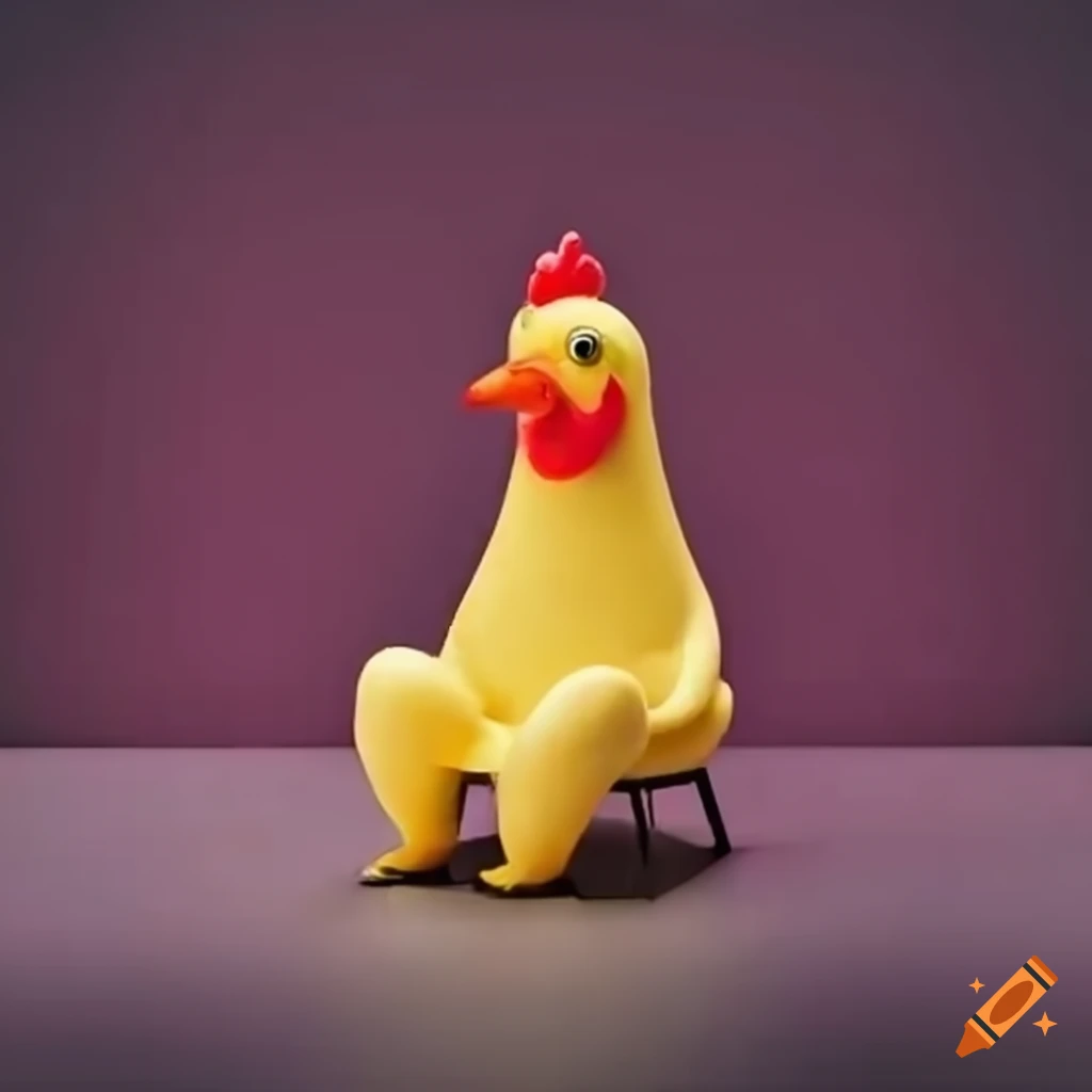 Rubber chicken sitting on stage on Craiyon