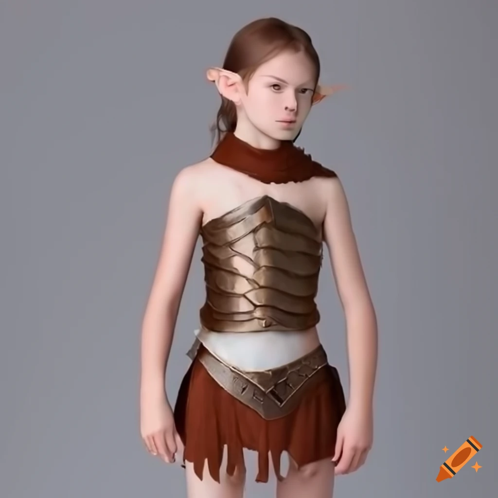 young elf girl gladiator in open armor