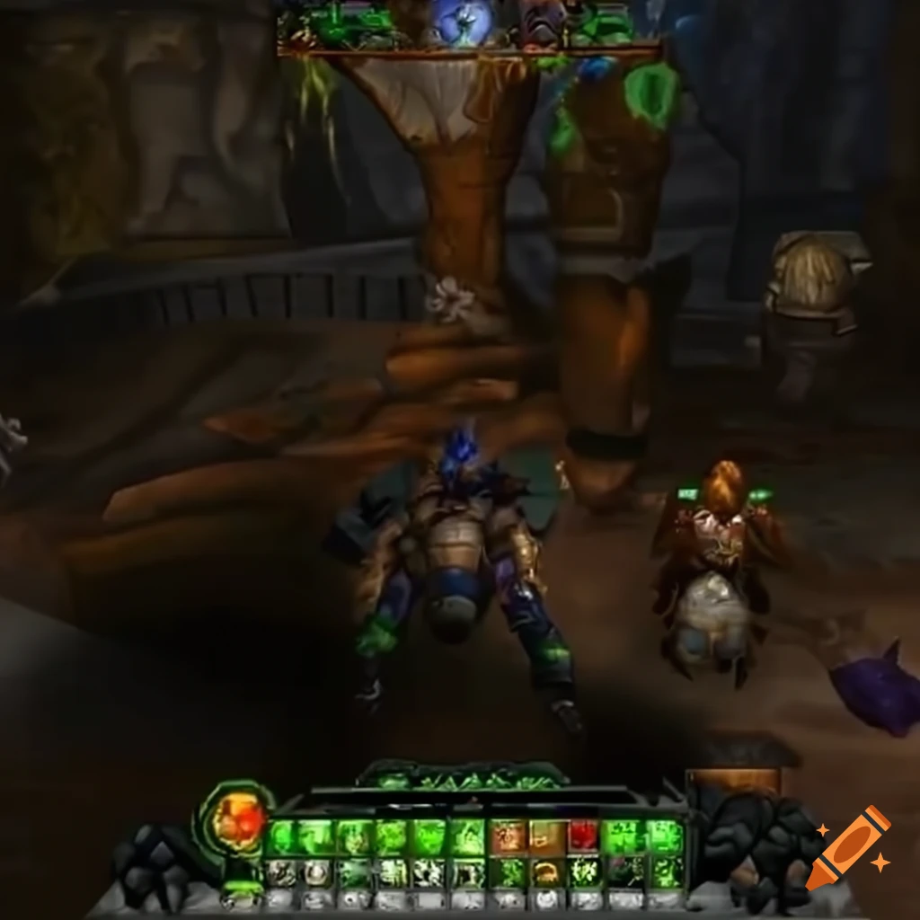 gameplay screenshot of World of Warcraft: Wrath of the Lich King on Craiyon