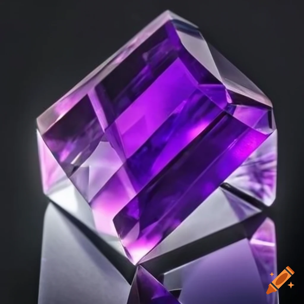 Purple crystal prism with unique translucent appearance on Craiyon