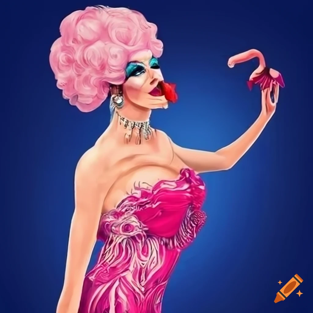 funny illustration of a tapeworm in fabulous drag costume