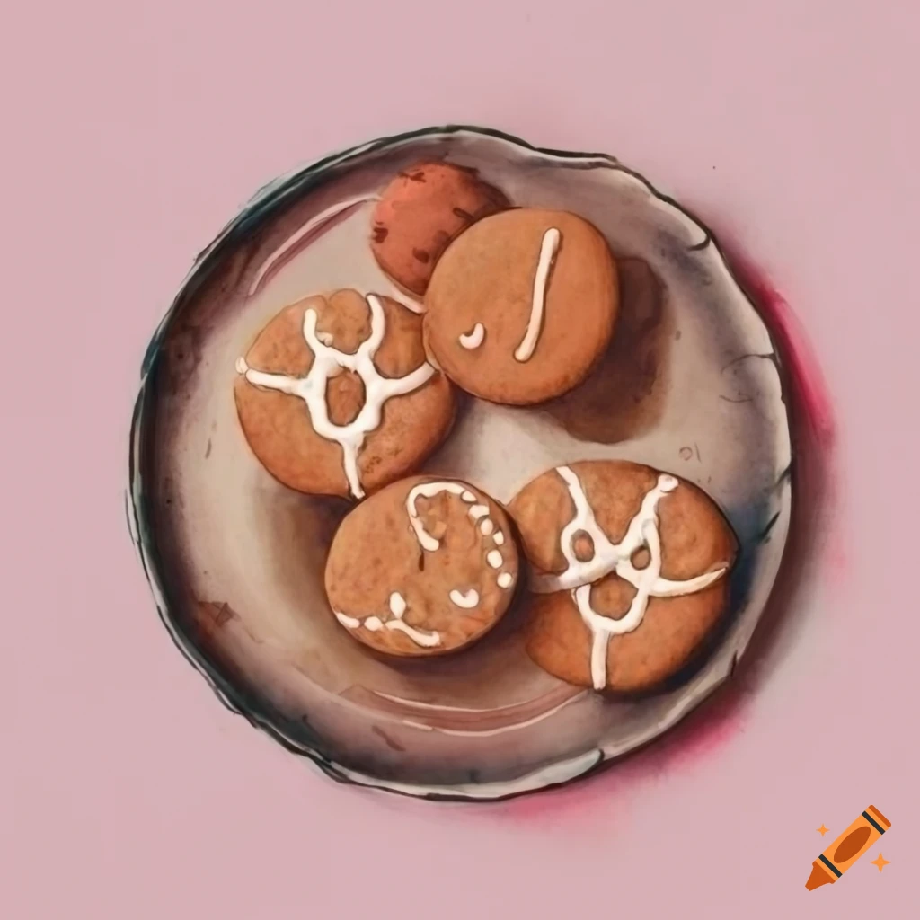 top-down view of gingerbreads on vintage plate
