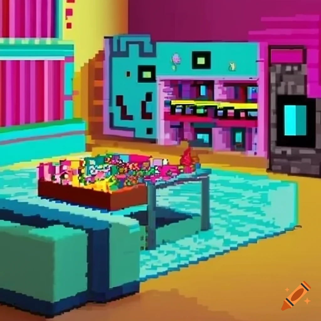 8-bit inspired funky room