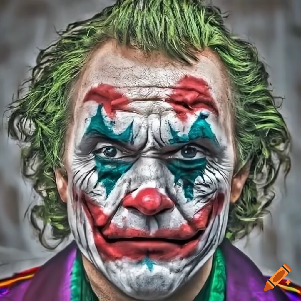 Closeup of joker face on Craiyon