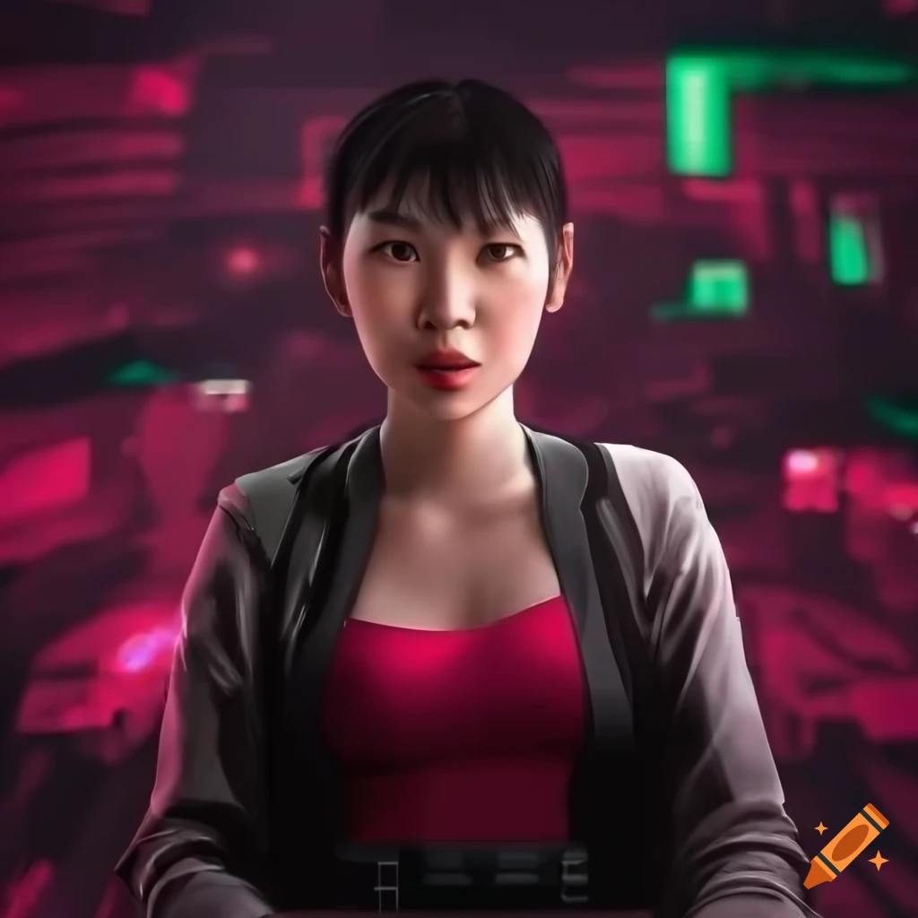 Cinematic Portrait Of Confident Asian Female In A Wheelchair In A Command Room