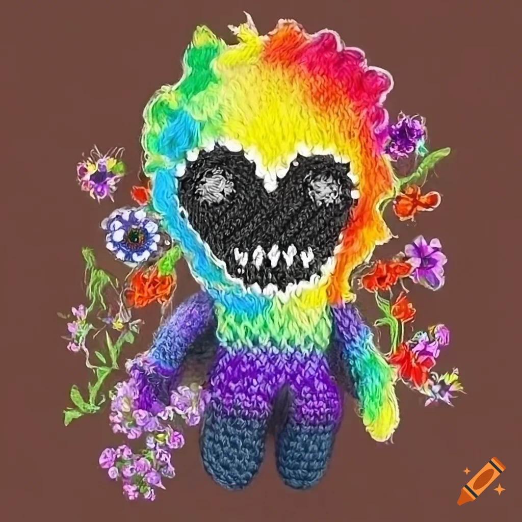 adorable Halloween Ghost Rider amigurumi in meadow