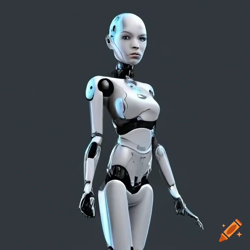 3d rendering of a futuristic robot girl