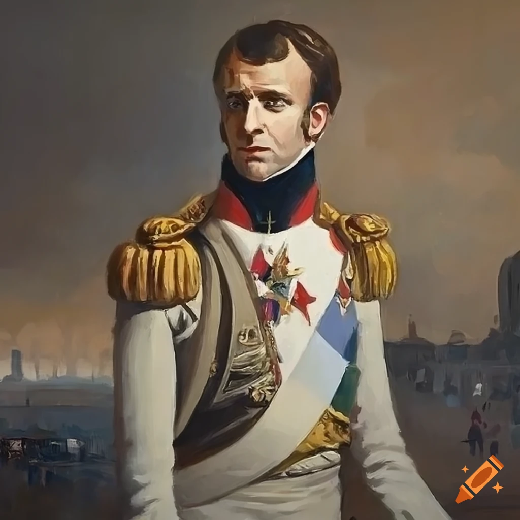 Illustration of macron and napoleon on Craiyon